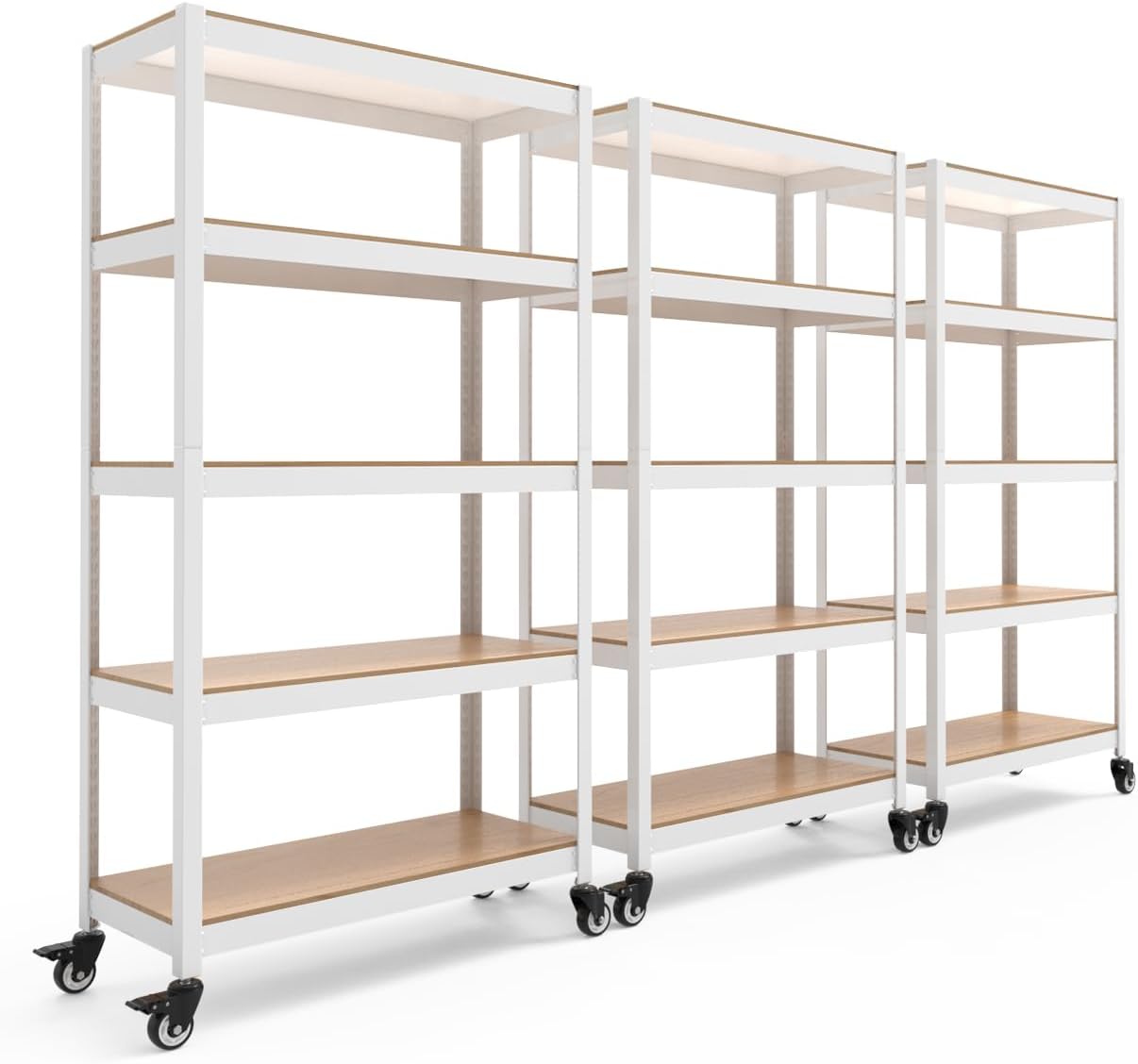 HOMEDANT House 5-Tier Laminated Metal Shelving Unit Adjustable Storage Utility Rack Heavy Duty Shelves Organization Multipurpose Shelf Kitchen Garage Pantry Closet 10Pack