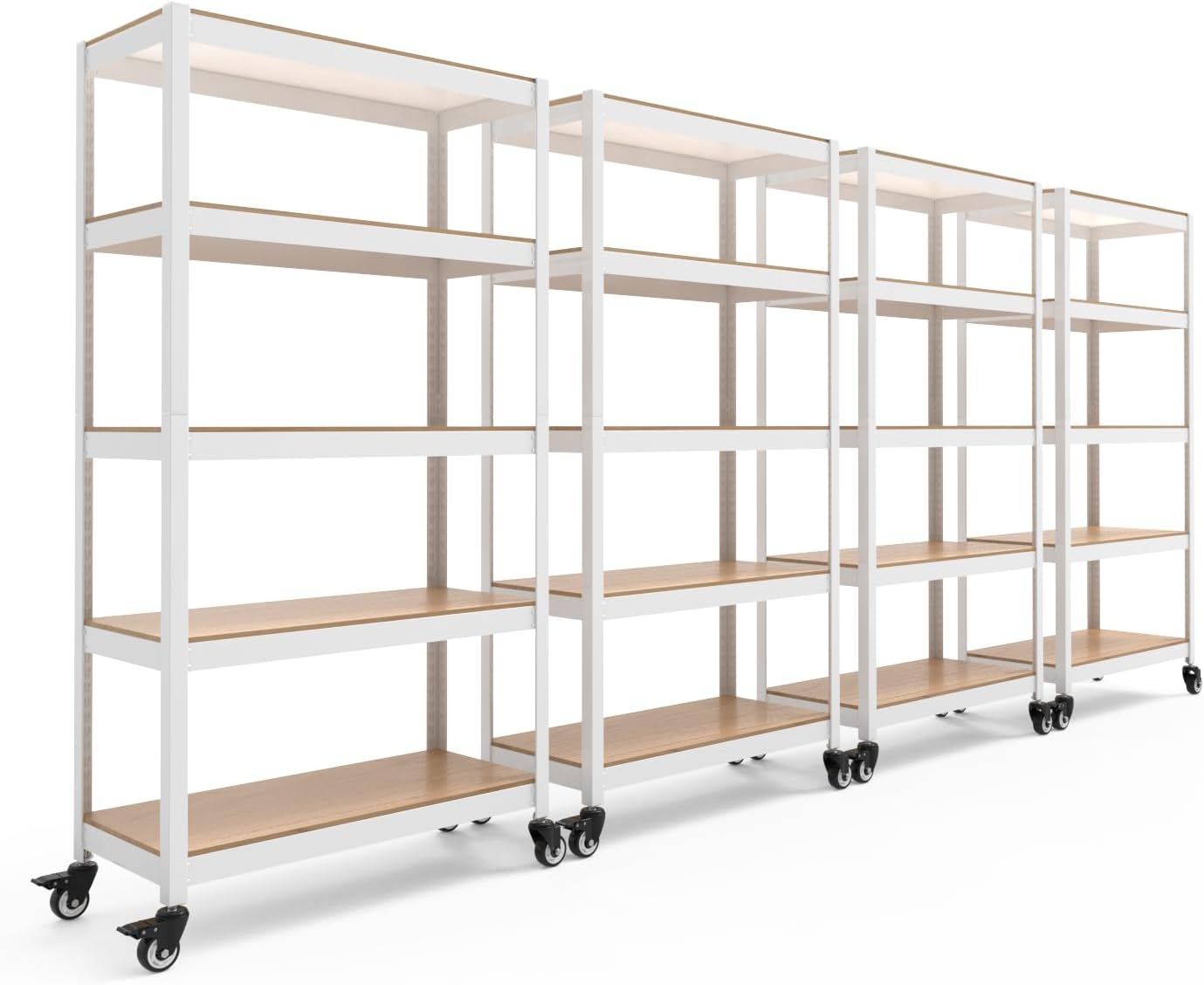 HOMEDANT House 5-Tier Laminated Metal Shelving Unit Adjustable Storage Utility Rack Heavy Duty Shelves Organization Multipurpose Shelf Kitchen Garage Pantry Closet 10Pack