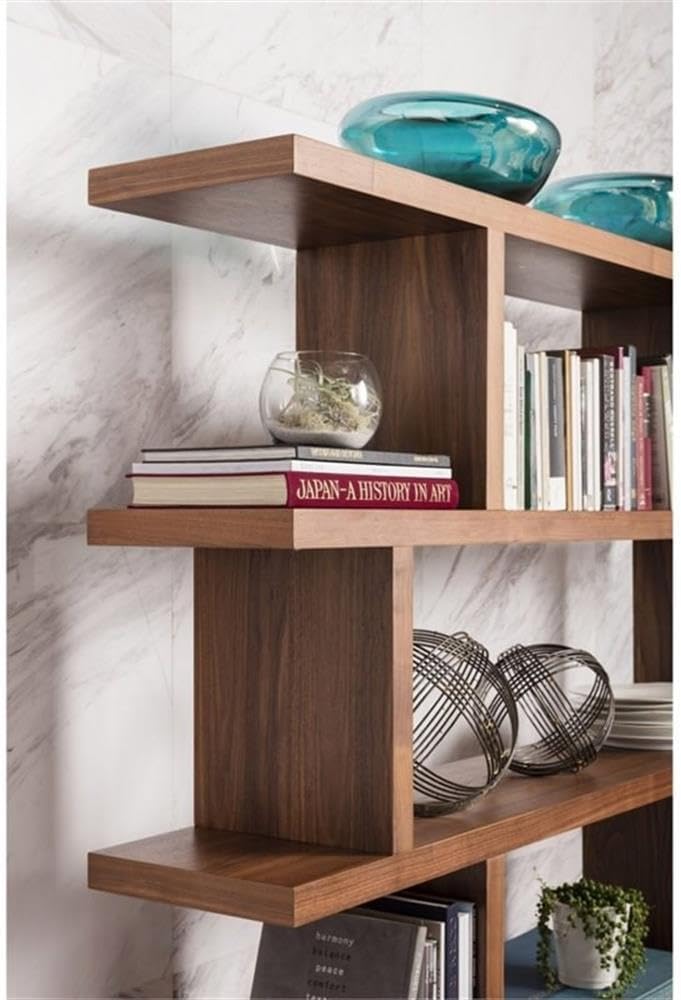 Mod Home Collection 63 by 61-Inch Miri Large Shelf, Walnut Veneer