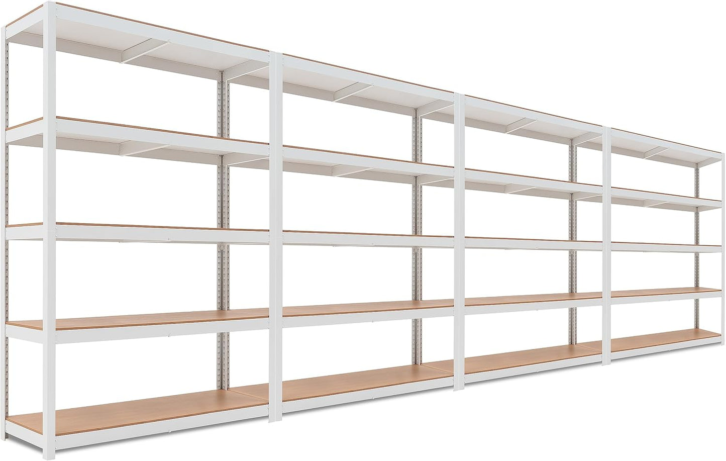 HOMEDANT House White 48" Wide Boltless Heavy Duty Garage Storage Shelving Adjustable 5-Tier Metal Shelves Laminated Organization Shelf Industrial Utility Rack Pantry Shed Office Store 1Pack