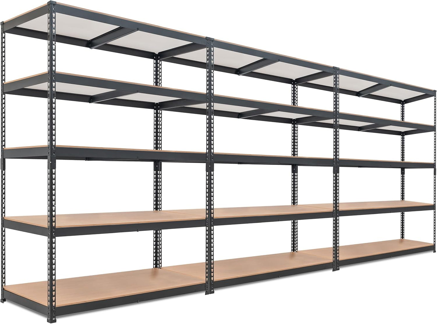 HOMEDANT 5 Tier Laminated Boltless Heavy Duty Garage Storage Adjustable Wide Size Metal Shelving Unit Utility Rack Shelves Organization Shelf Shed Warehouse 47.7" W x 24.1" D x 71.3" H 10Pack