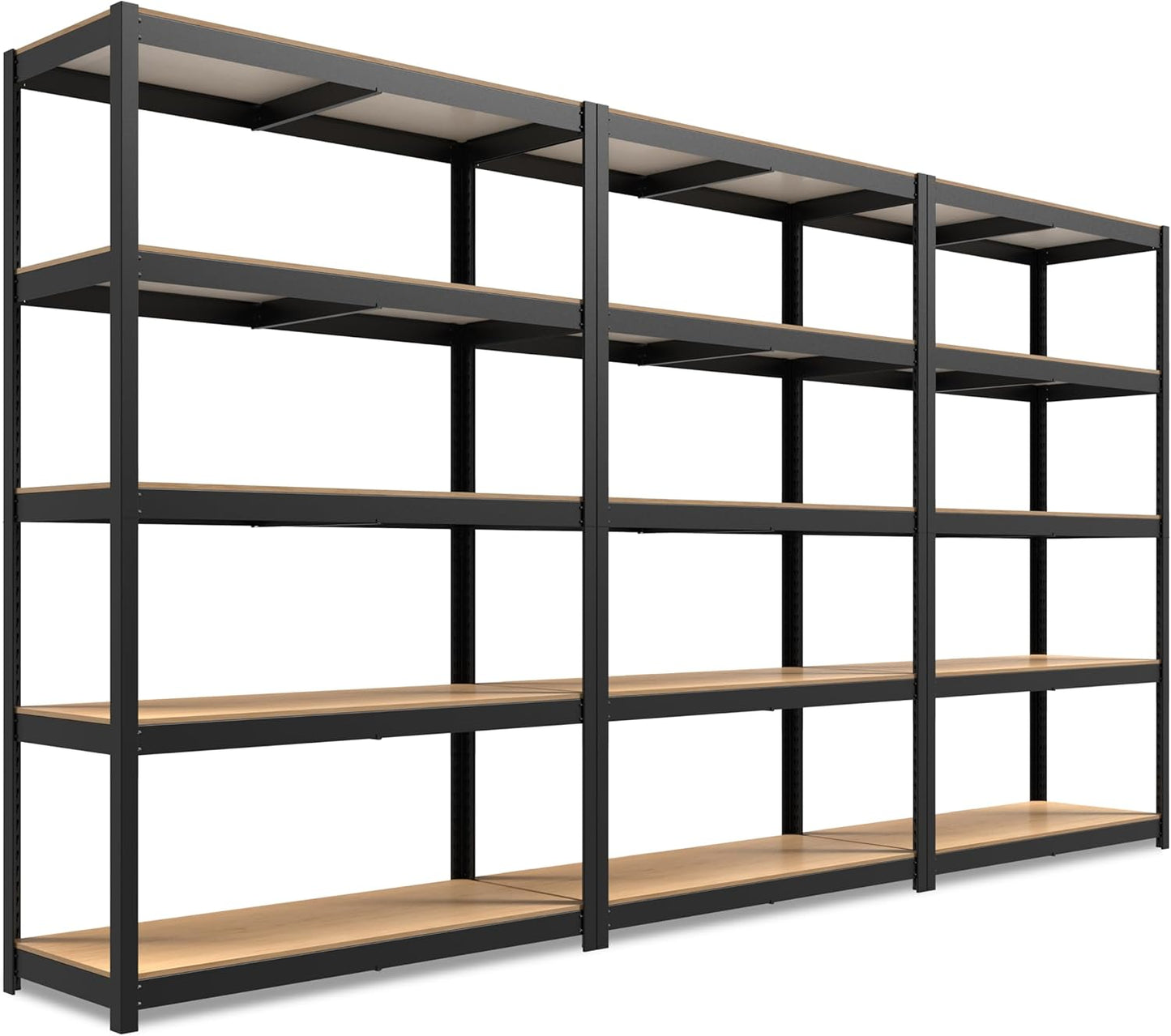 HOMEDANT House White 48" Wide Boltless Heavy Duty Garage Storage Shelving Adjustable 5-Tier Metal Shelves Laminated Organization Shelf Industrial Utility Rack Pantry Shed Office Store 1Pack