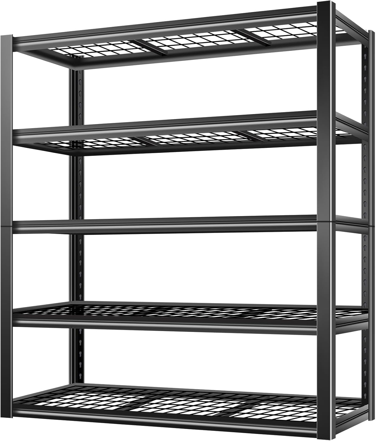 BILT HARD 3500 LBS 48" W x 24" D x 72" H Metal Garage Shelving Unit, 5-Tier Industrial Heavy Duty Storage Shelves, Steel Shelving with Adjustable Rack, Ideal for Garage, Black