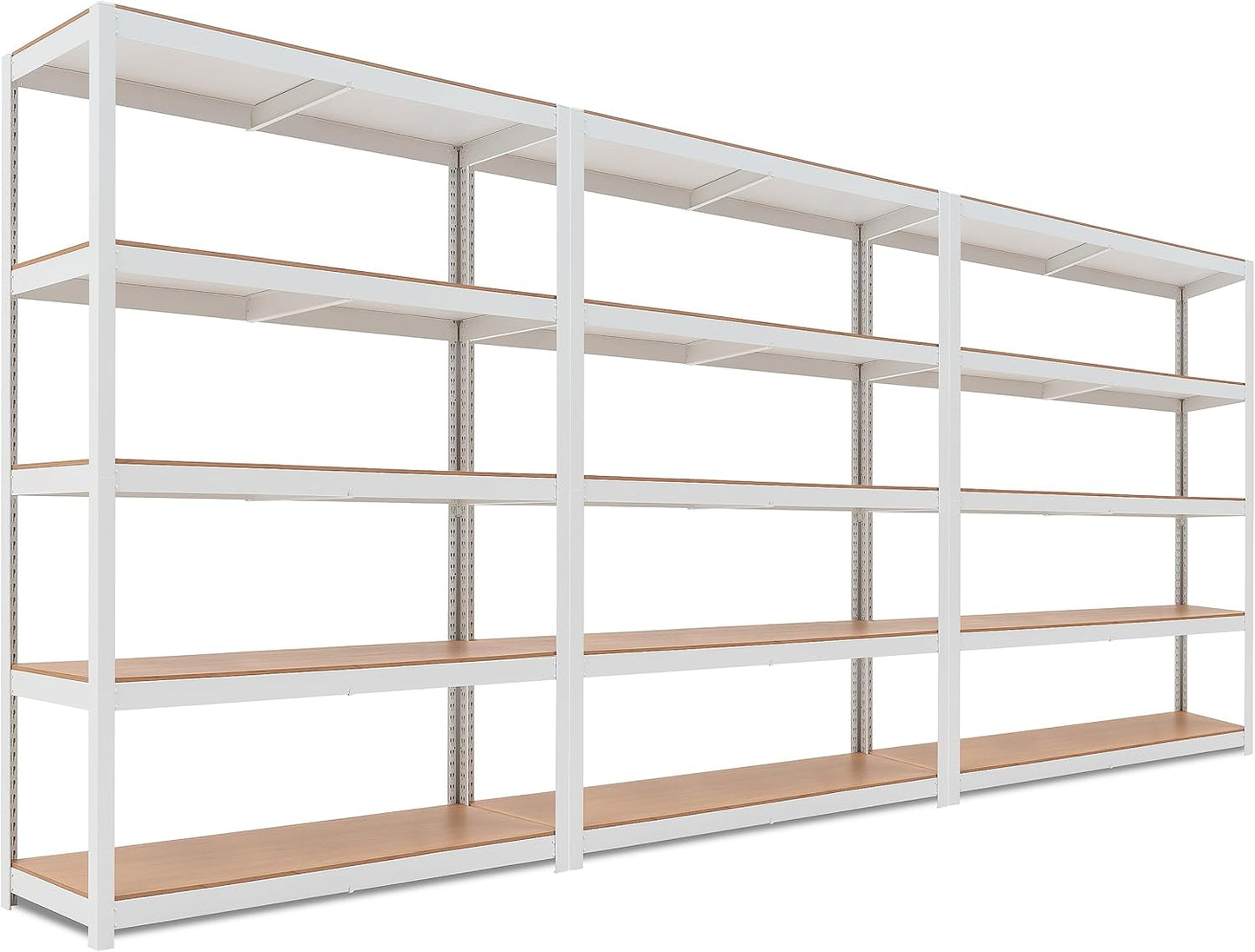 HOMEDANT House White 48" Wide Boltless Heavy Duty Garage Storage Shelving Adjustable 5-Tier Metal Shelves Laminated Organization Shelf Industrial Utility Rack Pantry Shed Office Store 1Pack