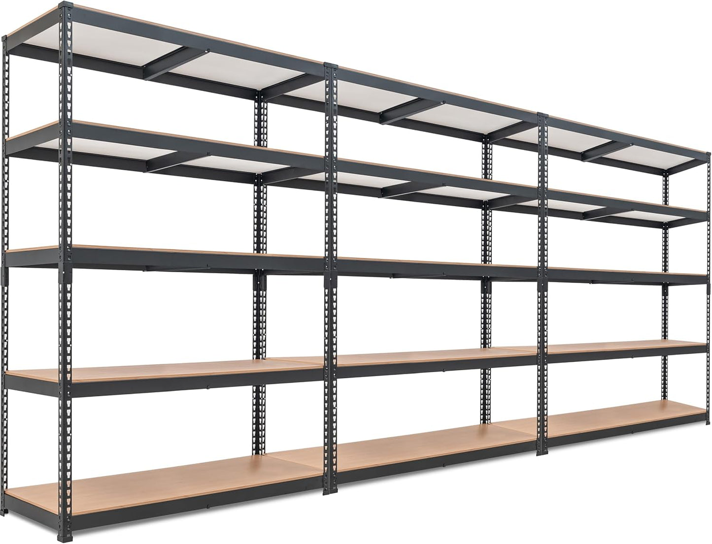 HOMEDANT 5 Tier Laminated Boltless Heavy Duty Garage Storage Adjustable Wide Size Metal Shelving Unit Utility Rack Shelves Organization Shelf Shed Warehouse 47.7" W x 24.1" D x 71.3" H 10Pack