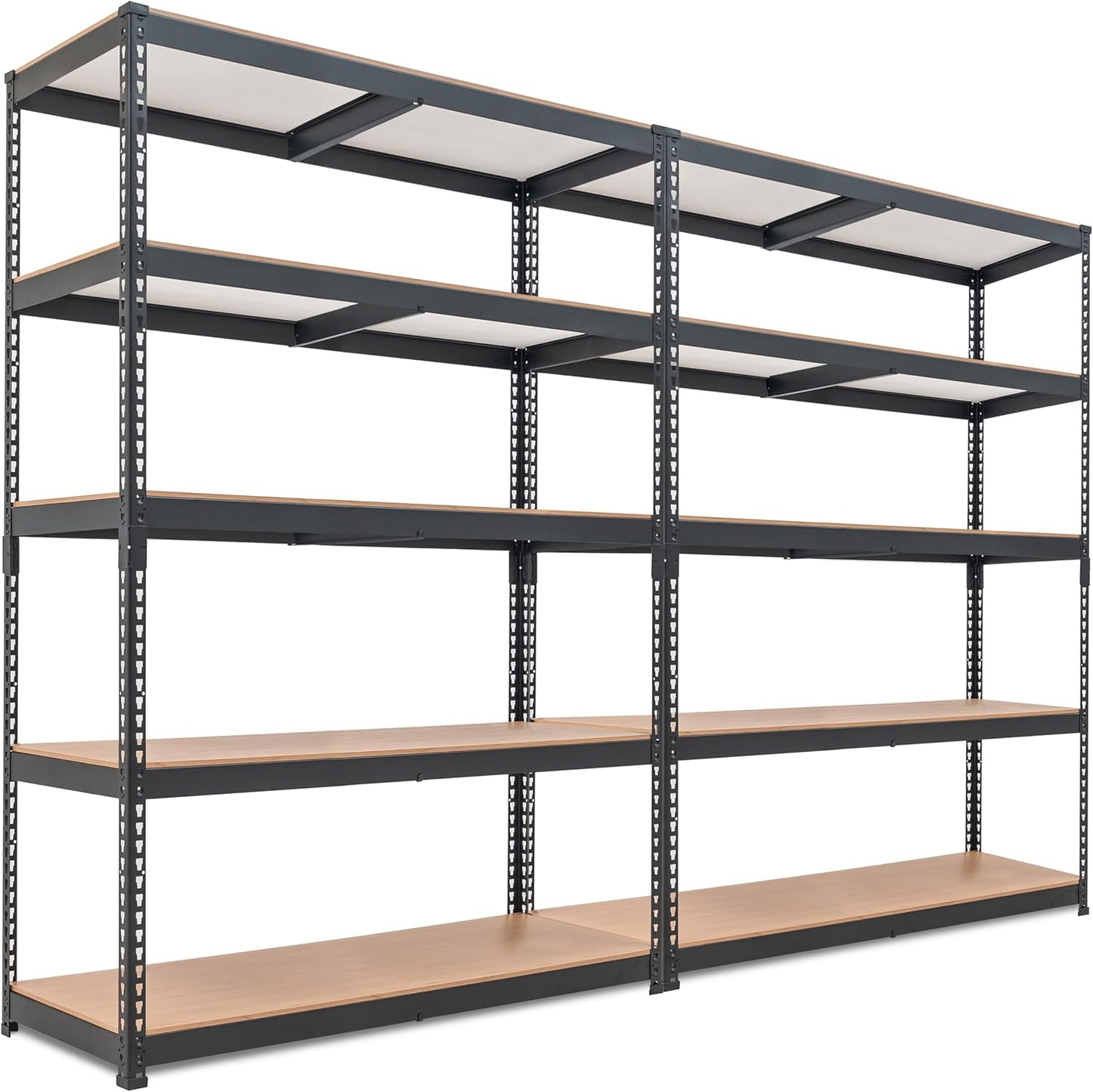 HOMEDANT 5 Tier Laminated Boltless Heavy Duty Garage Storage Adjustable Wide Size Metal Shelving Unit Utility Rack Shelves Organization Shelf Shed Warehouse 47.7" W x 24.1" D x 71.3" H 10Pack