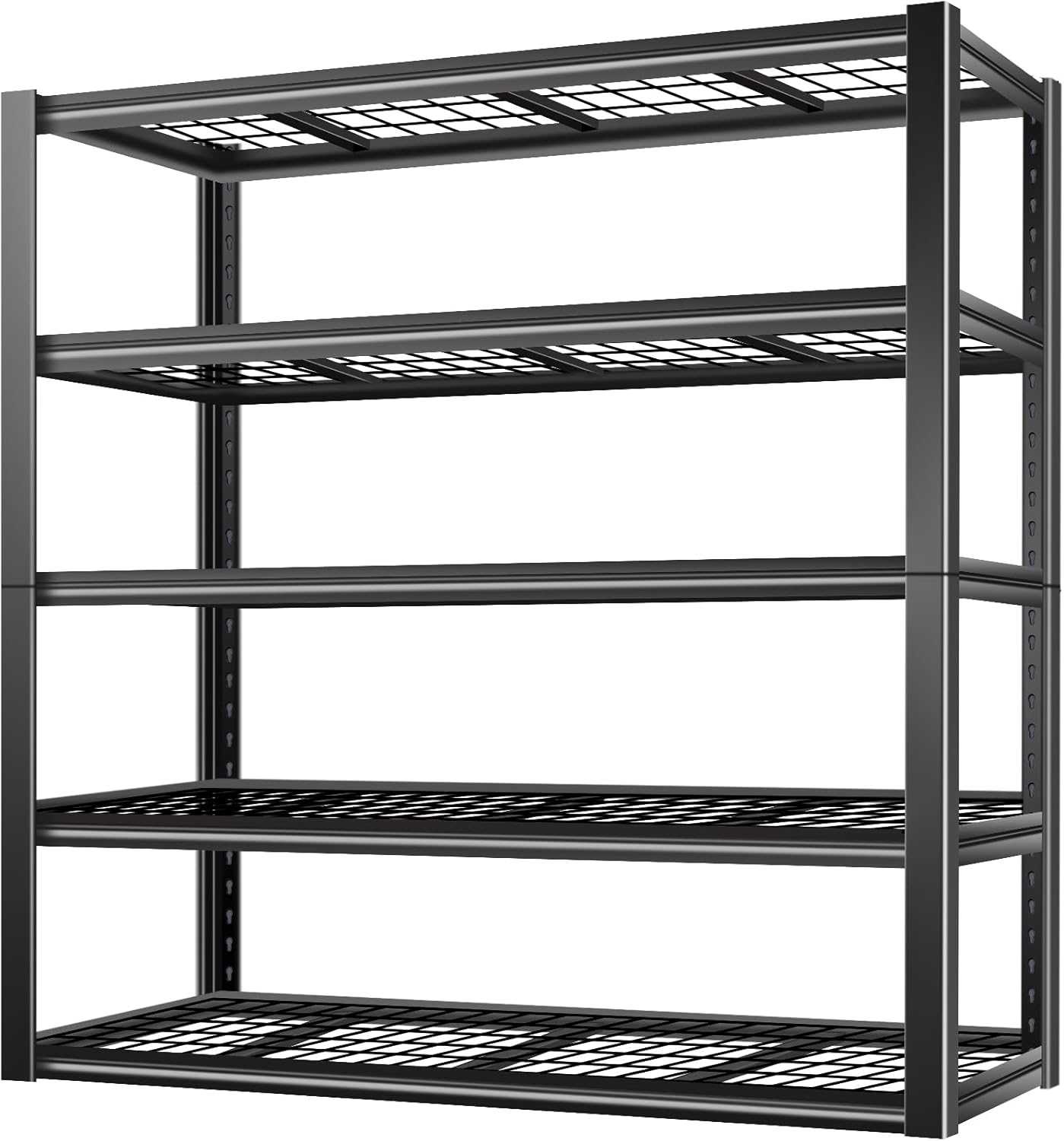 BILT HARD 3500 LBS 48" W x 24" D x 72" H Metal Garage Shelving Unit, 5-Tier Industrial Heavy Duty Storage Shelves, Steel Shelving with Adjustable Rack, Ideal for Garage, Black