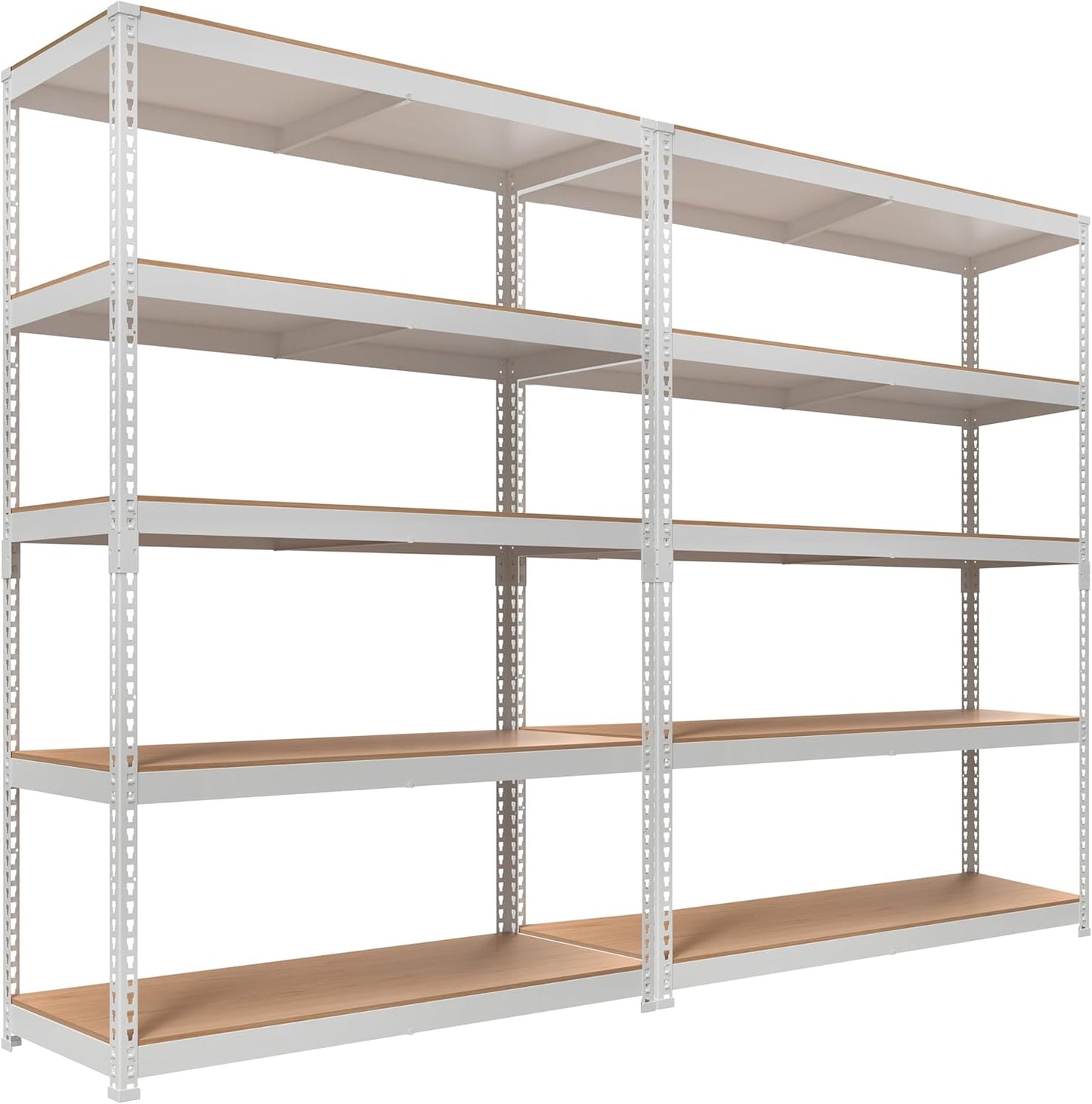 HOMEDANT 5 Tier Laminated Boltless Heavy Duty Garage Storage Adjustable Wide Size Metal Shelving Unit Utility Rack Shelves Organization Shelf Shed Warehouse 47.7" W x 24.1" D x 71.3" H 10Pack