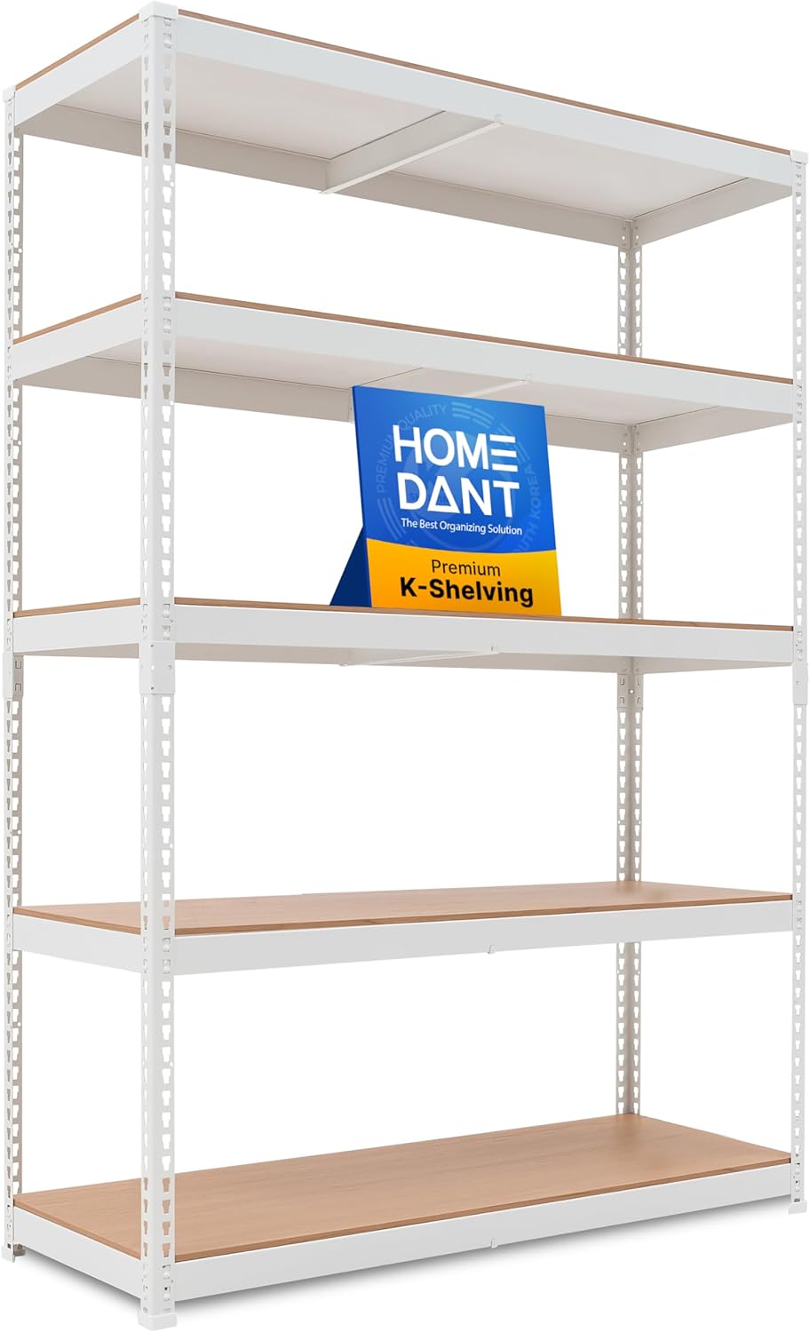 HOMEDANT 5 Tier Laminated Boltless Heavy Duty Garage Storage Adjustable Wide Size Metal Shelving Unit Utility Rack Shelves Organization Shelf Shed Warehouse 47.7" W x 24.1" D x 71.3" H 10Pack
