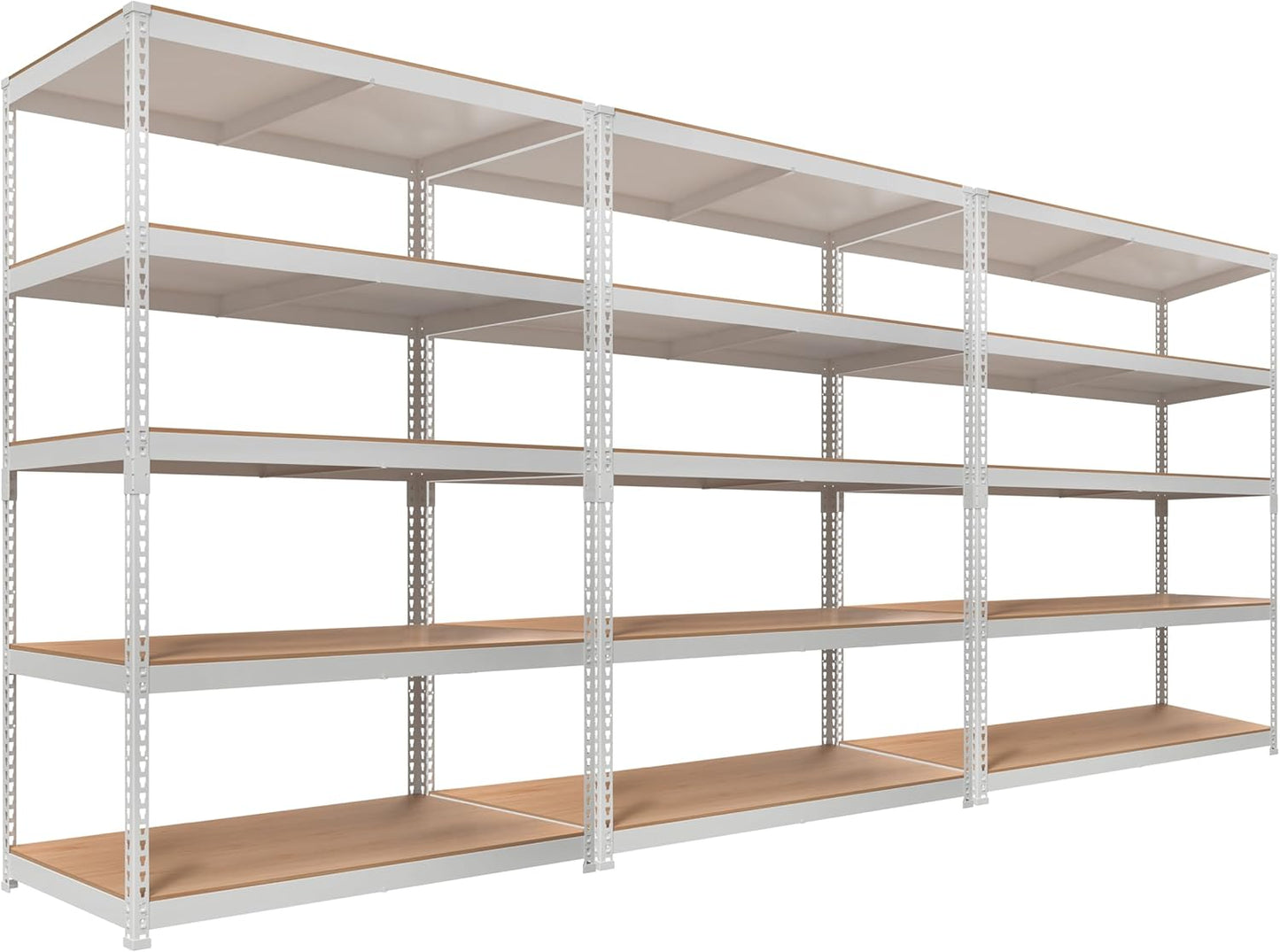HOMEDANT 5 Tier Laminated Boltless Heavy Duty Garage Storage Adjustable Wide Size Metal Shelving Unit Utility Rack Shelves Organization Shelf Shed Warehouse 47.7" W x 24.1" D x 71.3" H 10Pack