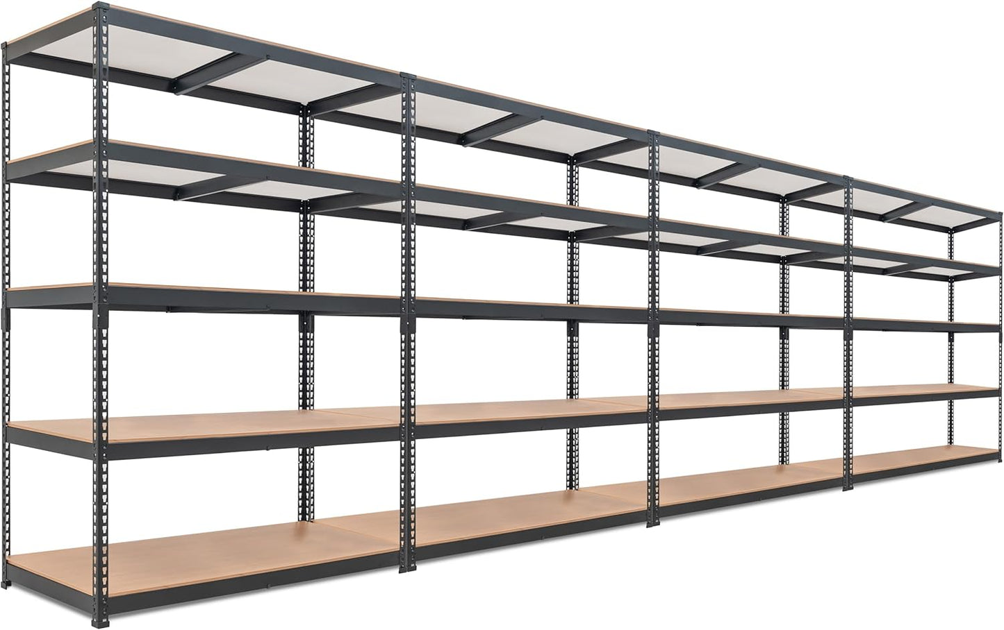 HOMEDANT 5 Tier Laminated Boltless Heavy Duty Garage Storage Adjustable Wide Size Metal Shelving Unit Utility Rack Shelves Organization Shelf Shed Warehouse 47.7" W x 24.1" D x 71.3" H 10Pack