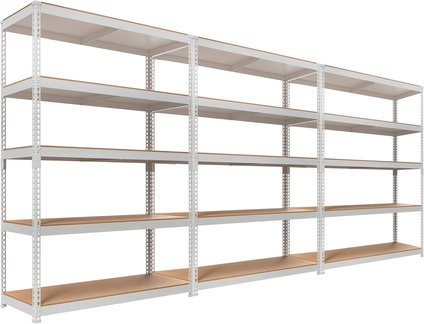 HOMEDANT 5 Tier Laminated Boltless Heavy Duty Garage Storage Adjustable Wide Size Metal Shelving Unit Utility Rack Shelves Organization Shelf Shed Warehouse 47.7" W x 24.1" D x 71.3" H 10Pack