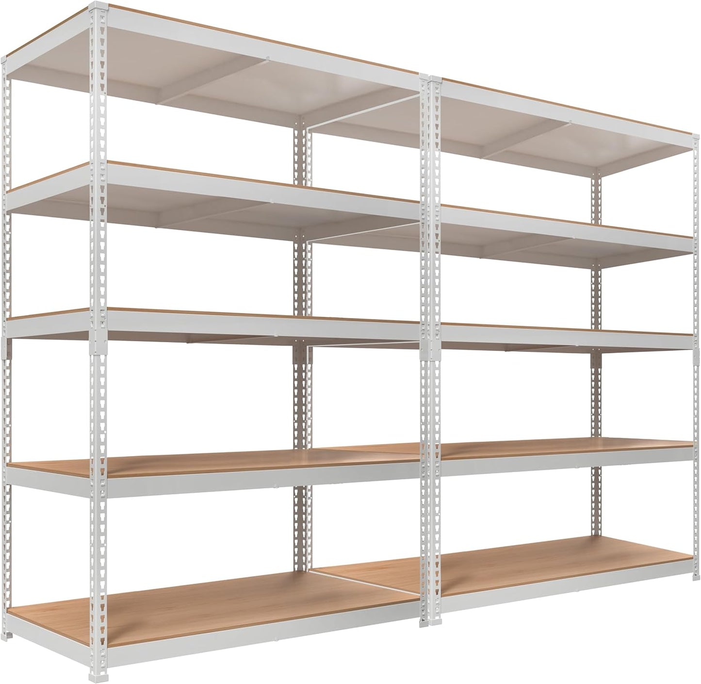HOMEDANT 5 Tier Laminated Boltless Heavy Duty Garage Storage Adjustable Wide Size Metal Shelving Unit Utility Rack Shelves Organization Shelf Shed Warehouse 47.7" W x 24.1" D x 71.3" H 10Pack