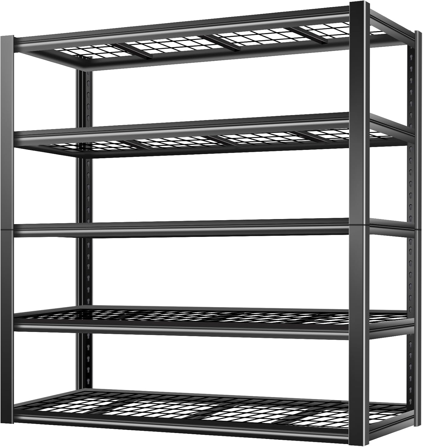 BILT HARD 3500 LBS 48" W x 24" D x 72" H Metal Garage Shelving Unit, 5-Tier Industrial Heavy Duty Storage Shelves, Steel Shelving with Adjustable Rack, Ideal for Garage, Black