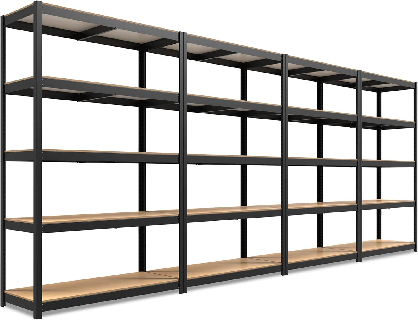 HOMEDANT House White 48" Wide Boltless Heavy Duty Garage Storage Shelving Adjustable 5-Tier Metal Shelves Laminated Organization Shelf Industrial Utility Rack Pantry Shed Office Store 1Pack