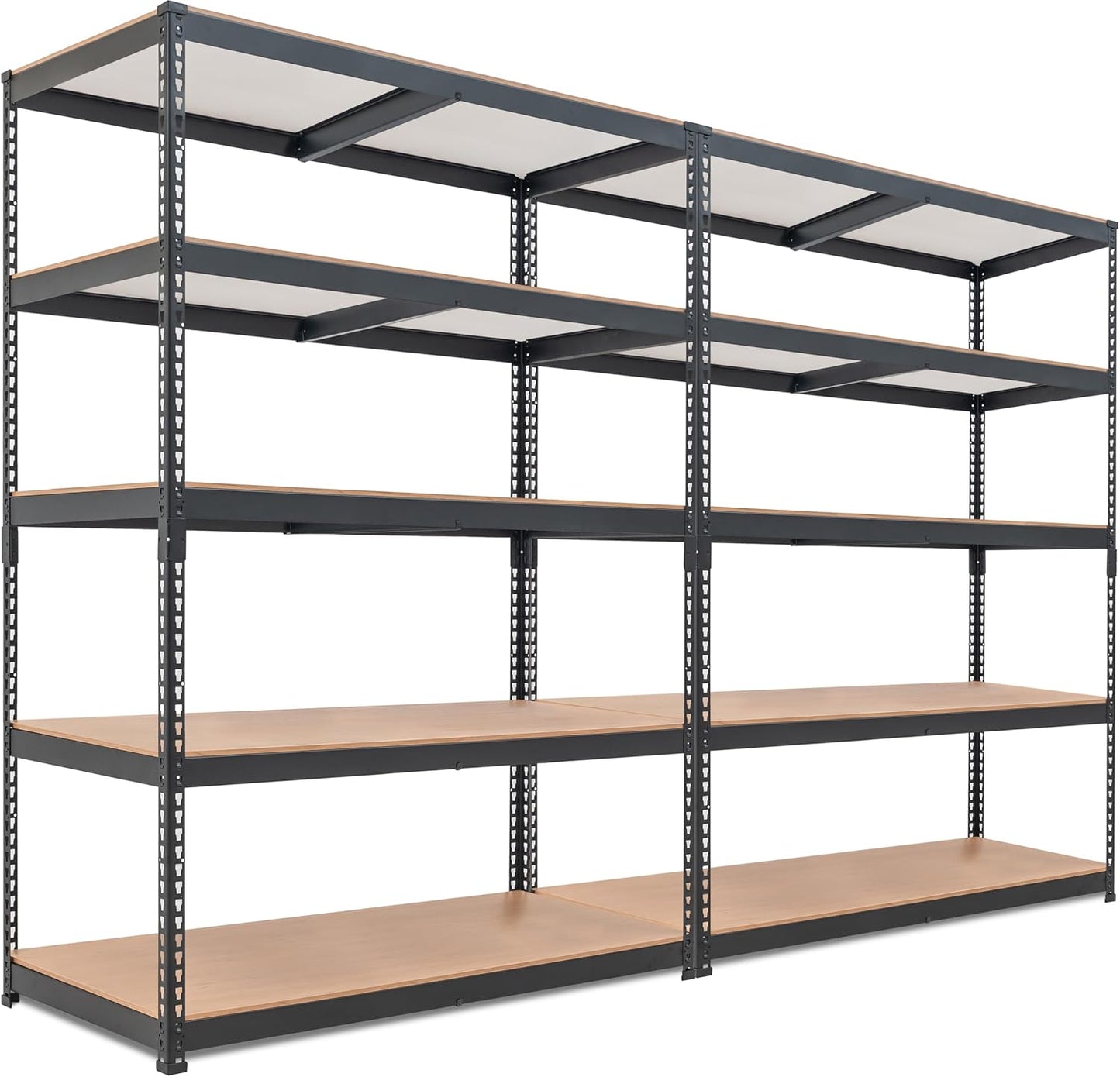 HOMEDANT 5 Tier Laminated Boltless Heavy Duty Garage Storage Adjustable Wide Size Metal Shelving Unit Utility Rack Shelves Organization Shelf Shed Warehouse 47.7" W x 24.1" D x 71.3" H 10Pack