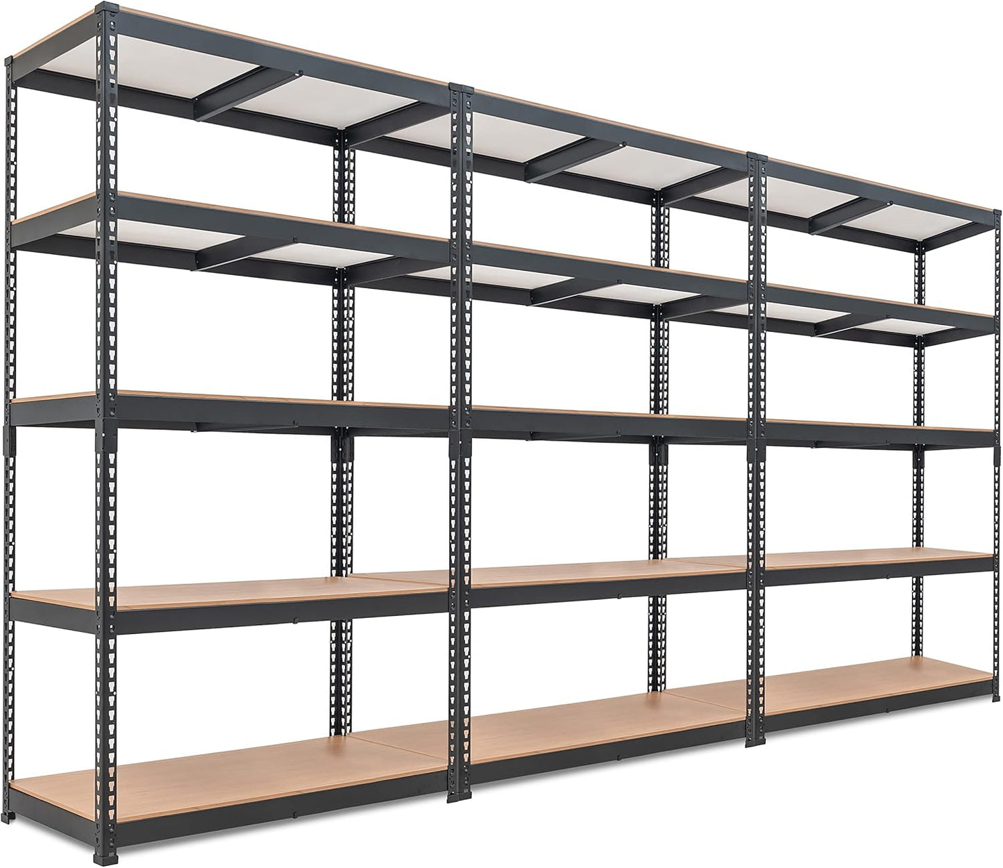 HOMEDANT 5 Tier Laminated Boltless Heavy Duty Garage Storage Adjustable Wide Size Metal Shelving Unit Utility Rack Shelves Organization Shelf Shed Warehouse 47.7" W x 24.1" D x 71.3" H 10Pack