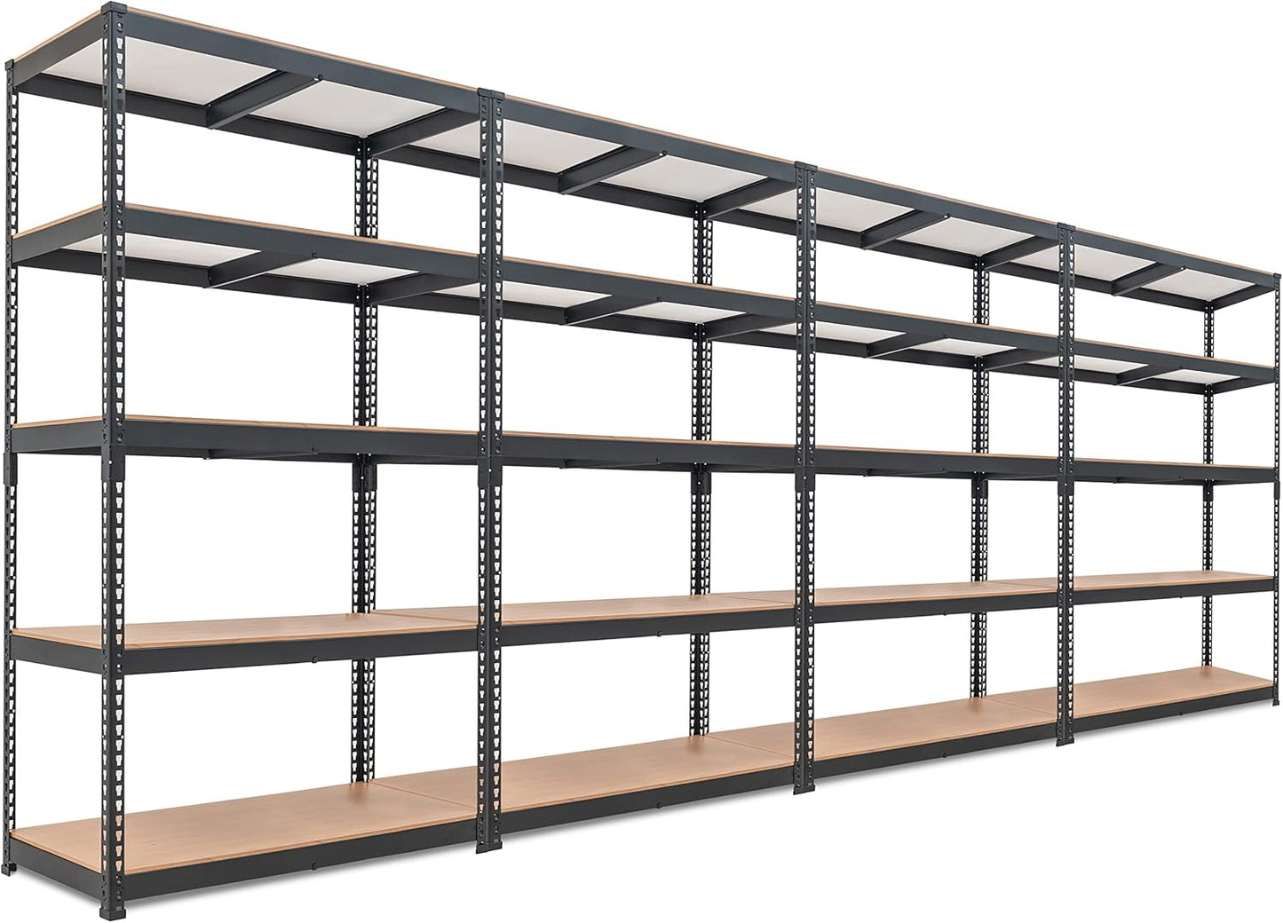 HOMEDANT 5 Tier Laminated Boltless Heavy Duty Garage Storage Adjustable Wide Size Metal Shelving Unit Utility Rack Shelves Organization Shelf Shed Warehouse 47.7" W x 24.1" D x 71.3" H 10Pack