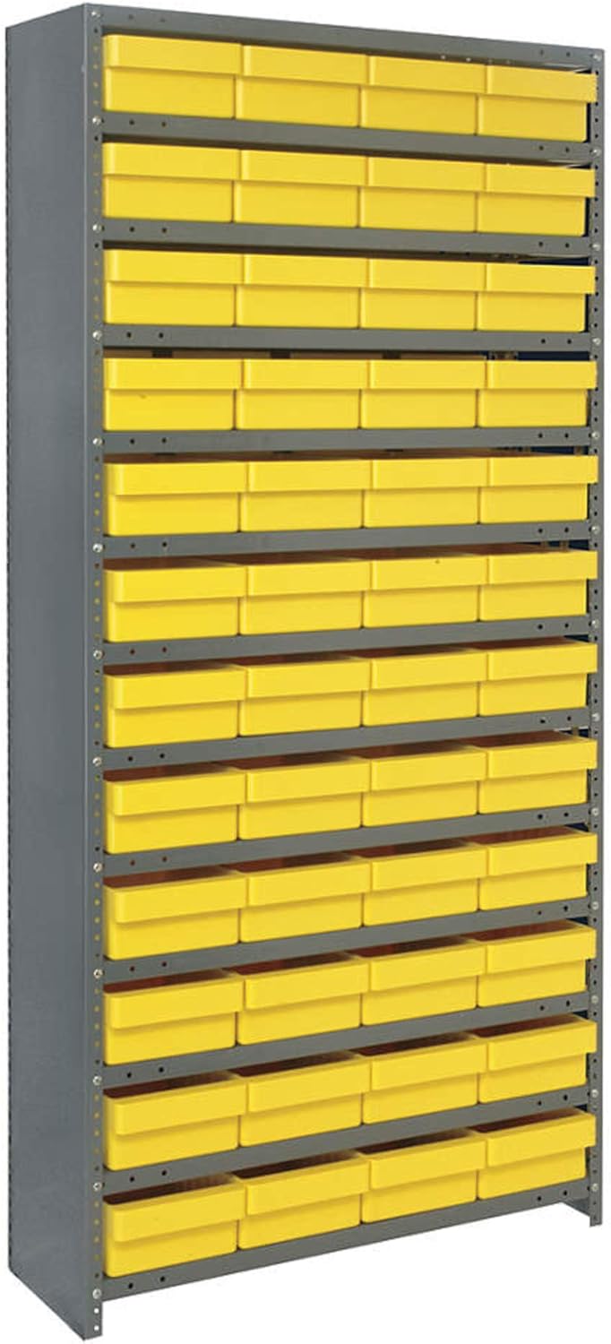 Closed Shelving Storage System with Euro Drawers Bin Color: Yellow, Bin Dimensions: 4 5/8" H x 8 3/8" W x 17 5/8" D (qty. 48)