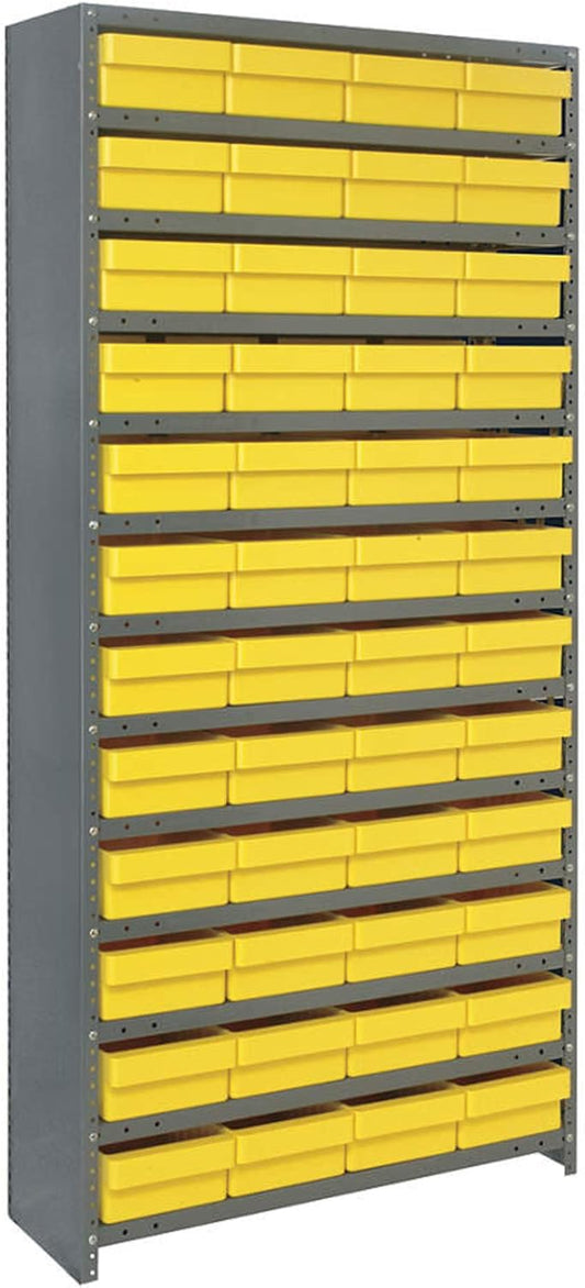 Closed Shelving Storage System with Euro Drawers Bin Color: Yellow, Bin Dimensions: 4 5/8" H x 8 3/8" W x 17 5/8" D (qty. 48)