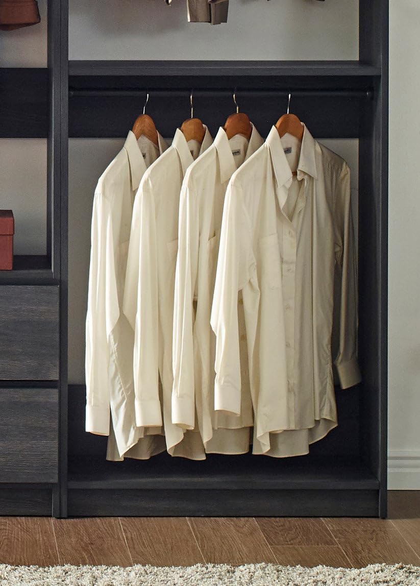 Maximize Space with Freestanding 4 Tower Wood Closet System, 8 Shelves for Organized Storage, Contemporary Style, Brown