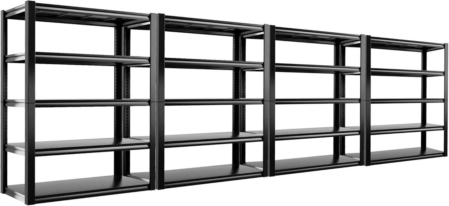 REIBII 48" W Garage Shelving 3000LBS Metal Shelving Heavy Duty Storage Shelves Adjustable Metal Shelf Industrial Pantry Shelves for Warehouse Garage Basement 48" W x 24" D x 72" H