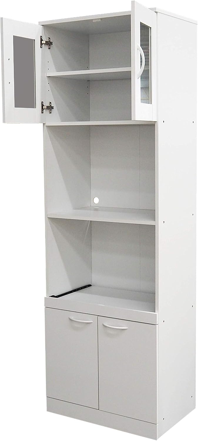 Kings Brand Furniture - Danbury Tall Kitchen Pantry, Microwave Storage Cabinet, White