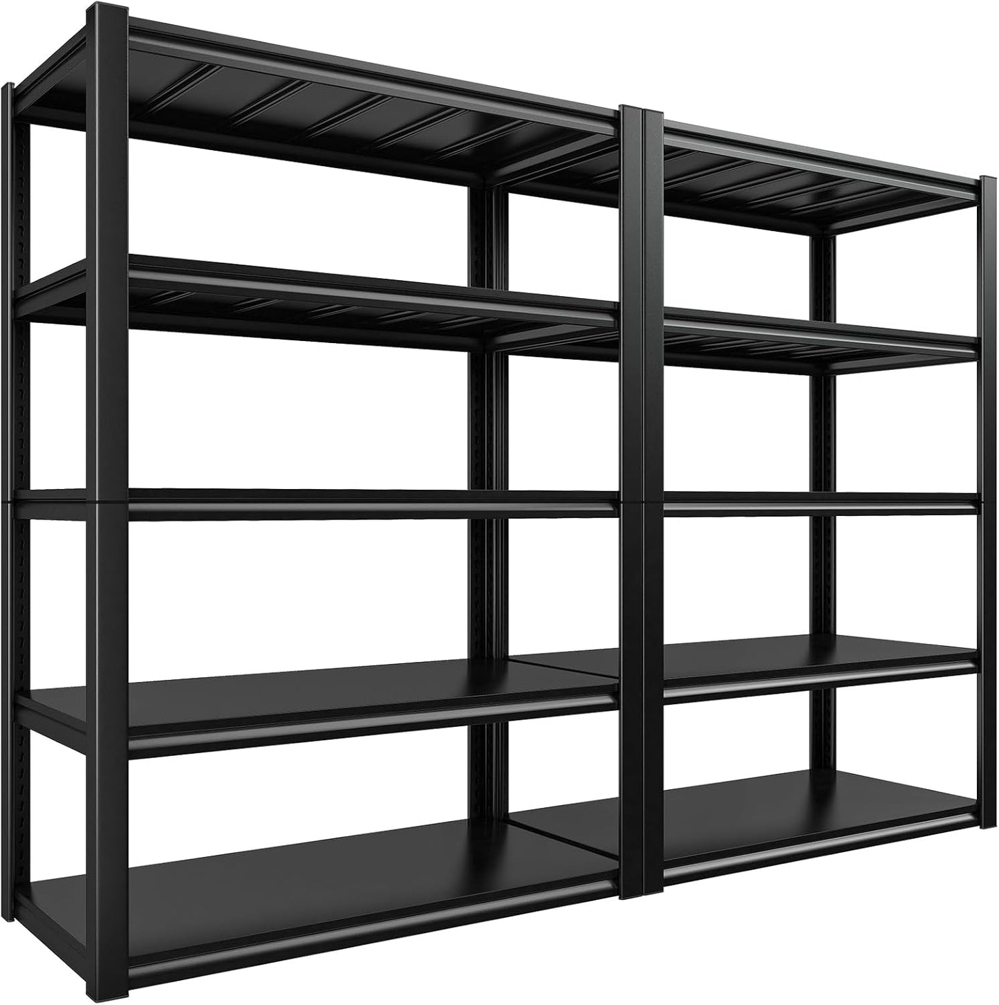 REIBII 48.2" W Garage Shelving Heavy Duty Metal Shelving 3000LBS Storage Shelves Adjustable Metal Shelf Industrial Pantry Shelves for Basement Garage Warehouse 72.2" H x 24.2" D x 48.2" W