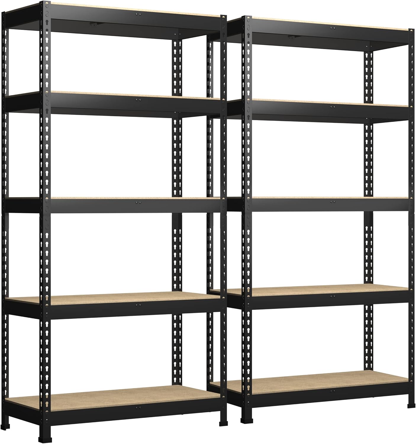 PrimeZone 48" x 24" x 72" Heavy Duty Storage Shelves, 5 Tier Adjustable Garage Storage Shelving, Metal Storage Utility Rack Shelf Unit for Warehouse Pantry Closet Kitchen, Black, 10 Pack