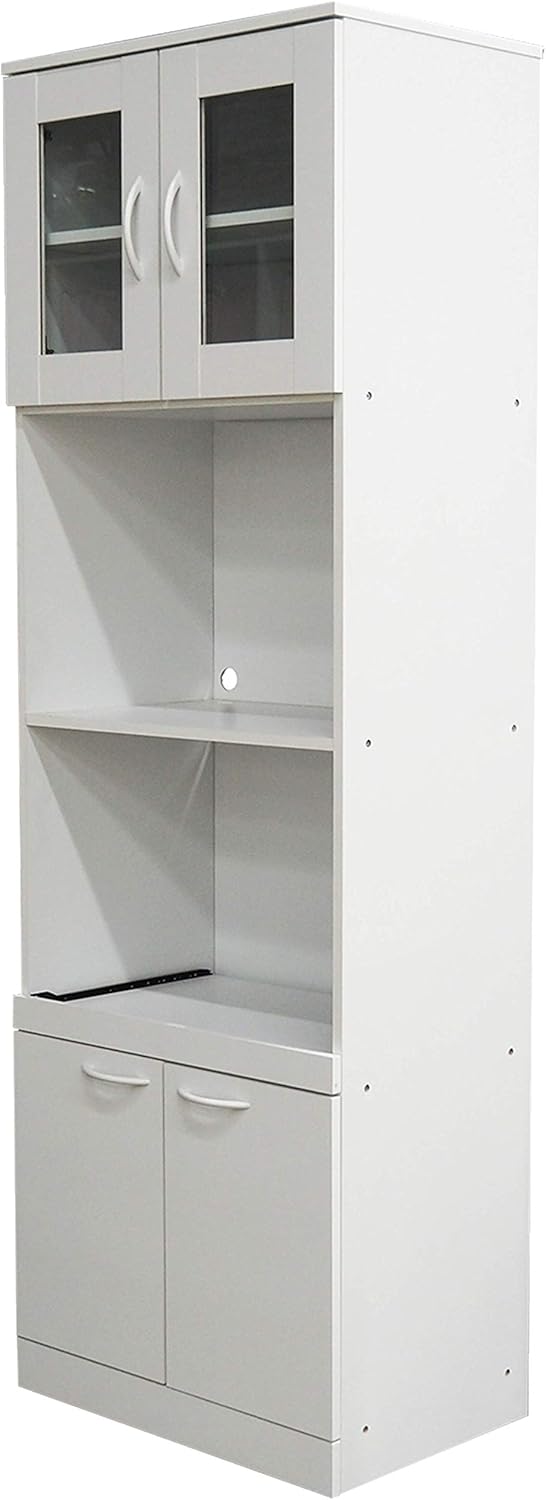 Kings Brand Furniture - Danbury Tall Kitchen Pantry, Microwave Storage Cabinet, White