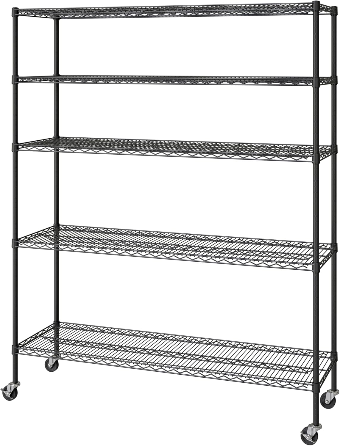 Seville Classics UltraDurable Heavy Duty NSF Solid Steel Wire Rack Storage Unit Organizer for Garage, Warehouse, Office, Restaurant, Classroom, Kitchen, 5-Tier Shelving, 48" W x 24" D