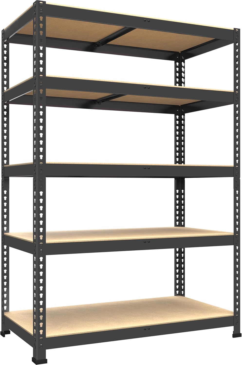 PrimeZone 48" x 24" x 72" Heavy Duty Storage Shelves, 5 Tier Adjustable Garage Storage Shelving, Metal Storage Utility Rack Shelf Unit for Warehouse Pantry Closet Kitchen, Black, 10 Pack