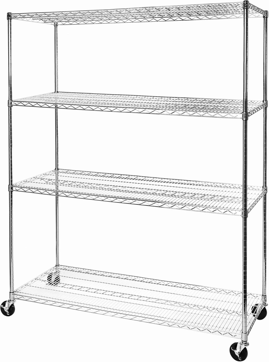 Seville Classics UltraDurable Heavy Duty NSF Solid Steel Wire Rack Storage Unit Organizer for Garage, Warehouse, Office, Restaurant, Classroom, Kitchen, 5-Tier Shelving, 48" W x 24" D