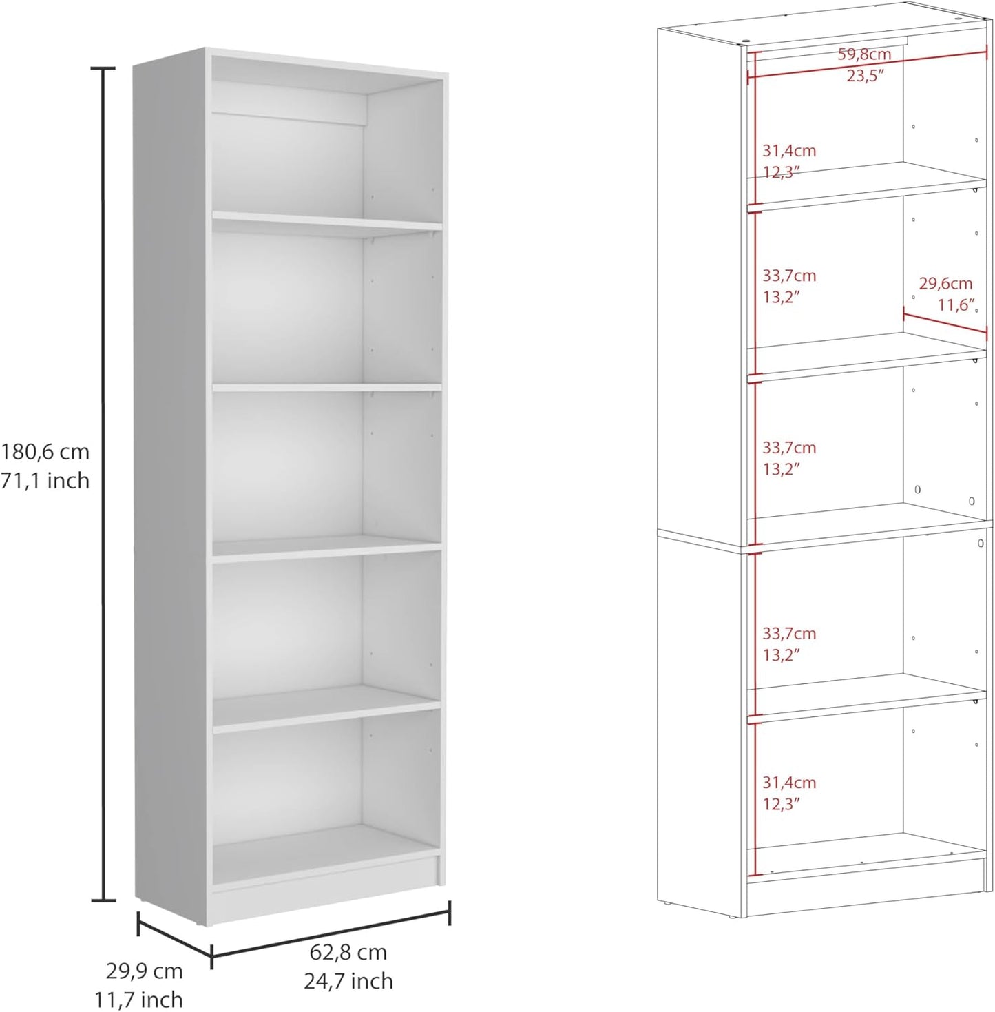 Stylish 3-Piece Bookcase Set for Modern Living Spaces, 15 Generous Shelves for Storage and Display
