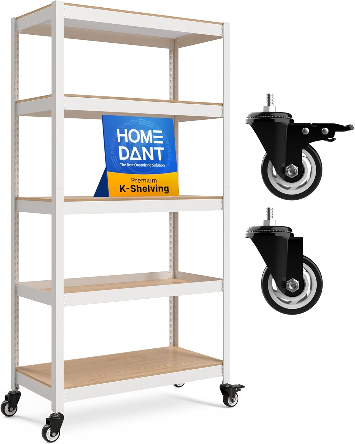 HOMEDANT House 5-Tier Laminated Metal Shelving Unit Adjustable Storage Utility Rack Heavy Duty Shelves Organization Multipurpose Shelf Kitchen Garage Pantry Closet 10Pack
