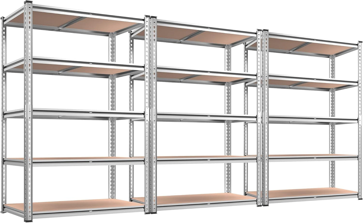 REIBII 2020LBS Storage Shelves 5 Tier Garage Shelving Heavy Duty, Adjustable Metal Shelving Unit, Garage Shelves for Basement, Warehouse, Pantry, 72" H x 35.55" W x 16" D, Black, 4 Pack
