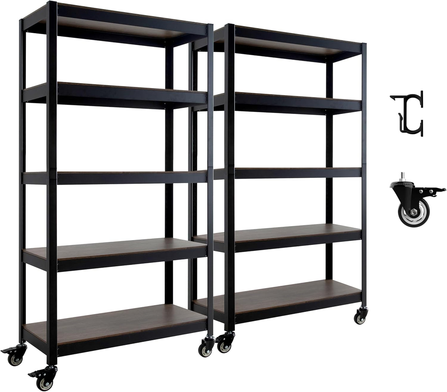 HOMEDANT House 5-Tier Laminated Metal Shelving Unit Adjustable Storage Utility Rack Heavy Duty Shelves Organization Multipurpose Shelf Kitchen Garage Pantry Closet 10Pack