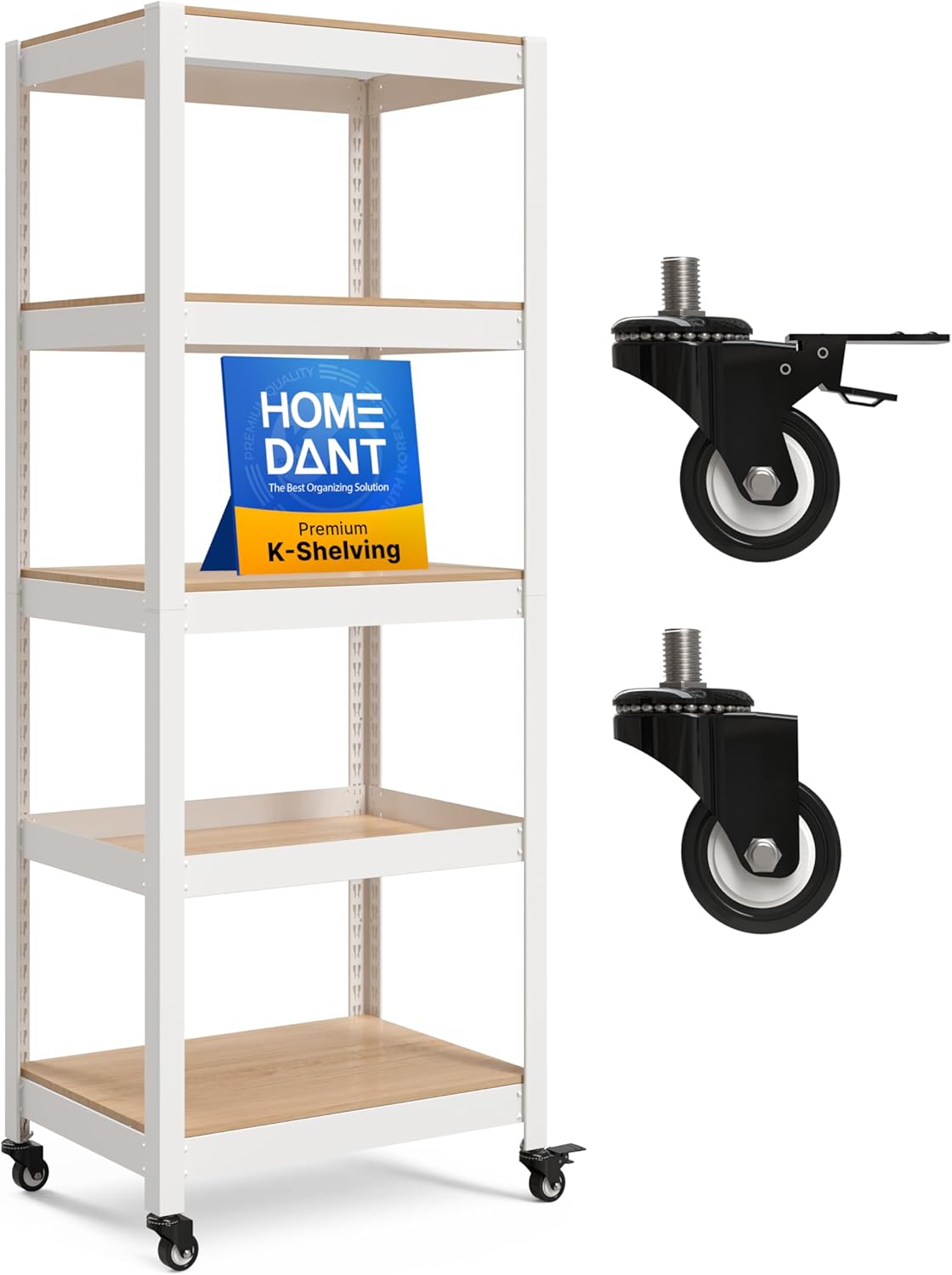 HOMEDANT House 5-Tier Laminated Metal Shelving Unit Adjustable Storage Utility Rack Heavy Duty Shelves Organization Multipurpose Shelf Kitchen Garage Pantry Closet 10Pack