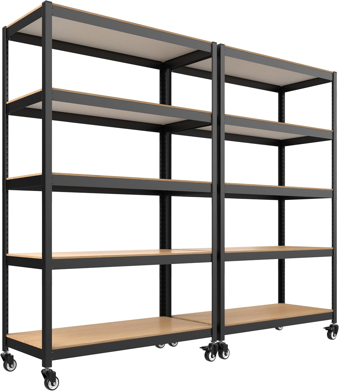 HOMEDANT House White 48" Wide Boltless Heavy Duty Garage Storage Shelving Adjustable 5-Tier Metal Shelves Laminated Organization Shelf Industrial Utility Rack Pantry Shed Office Store 1Pack