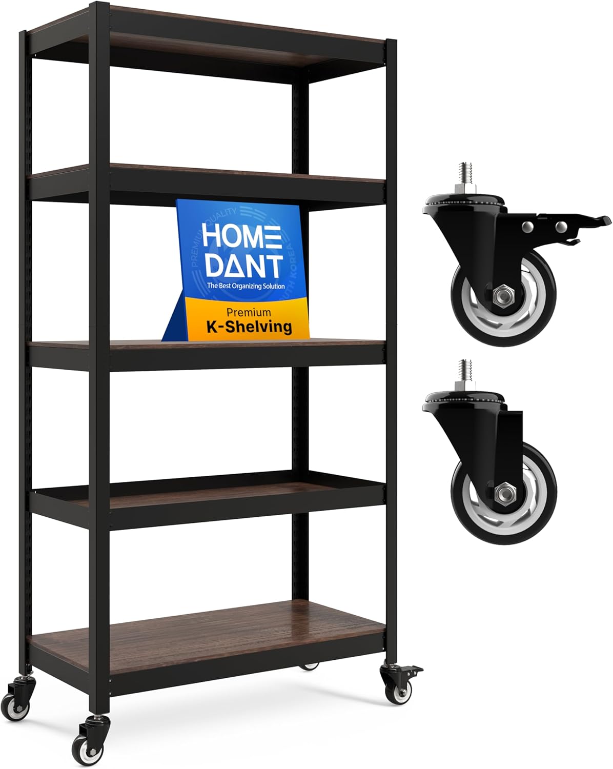 HOMEDANT House 5-Tier Laminated Metal Shelving Unit Adjustable Storage Utility Rack Heavy Duty Shelves Organization Multipurpose Shelf Kitchen Garage Pantry Closet 10Pack