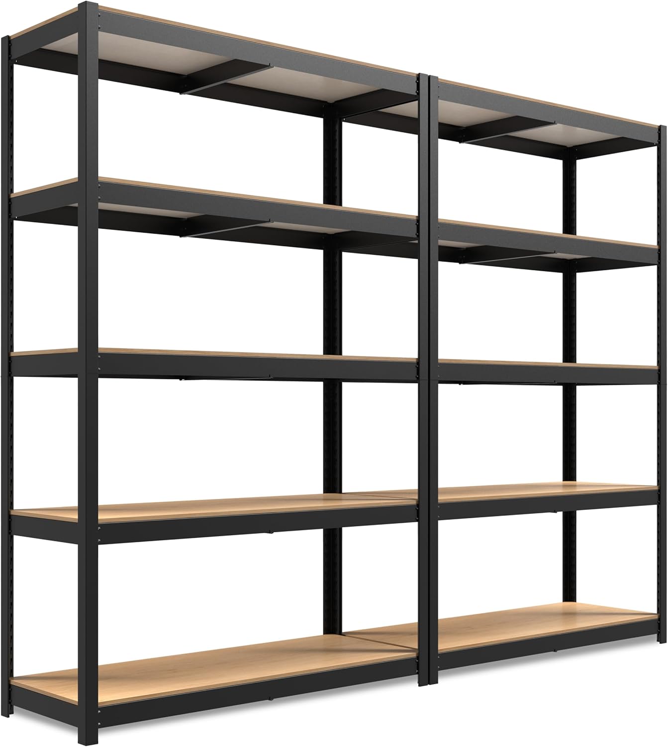 HOMEDANT House White 48" Wide Boltless Heavy Duty Garage Storage Shelving Adjustable 5-Tier Metal Shelves Laminated Organization Shelf Industrial Utility Rack Pantry Shed Office Store 1Pack