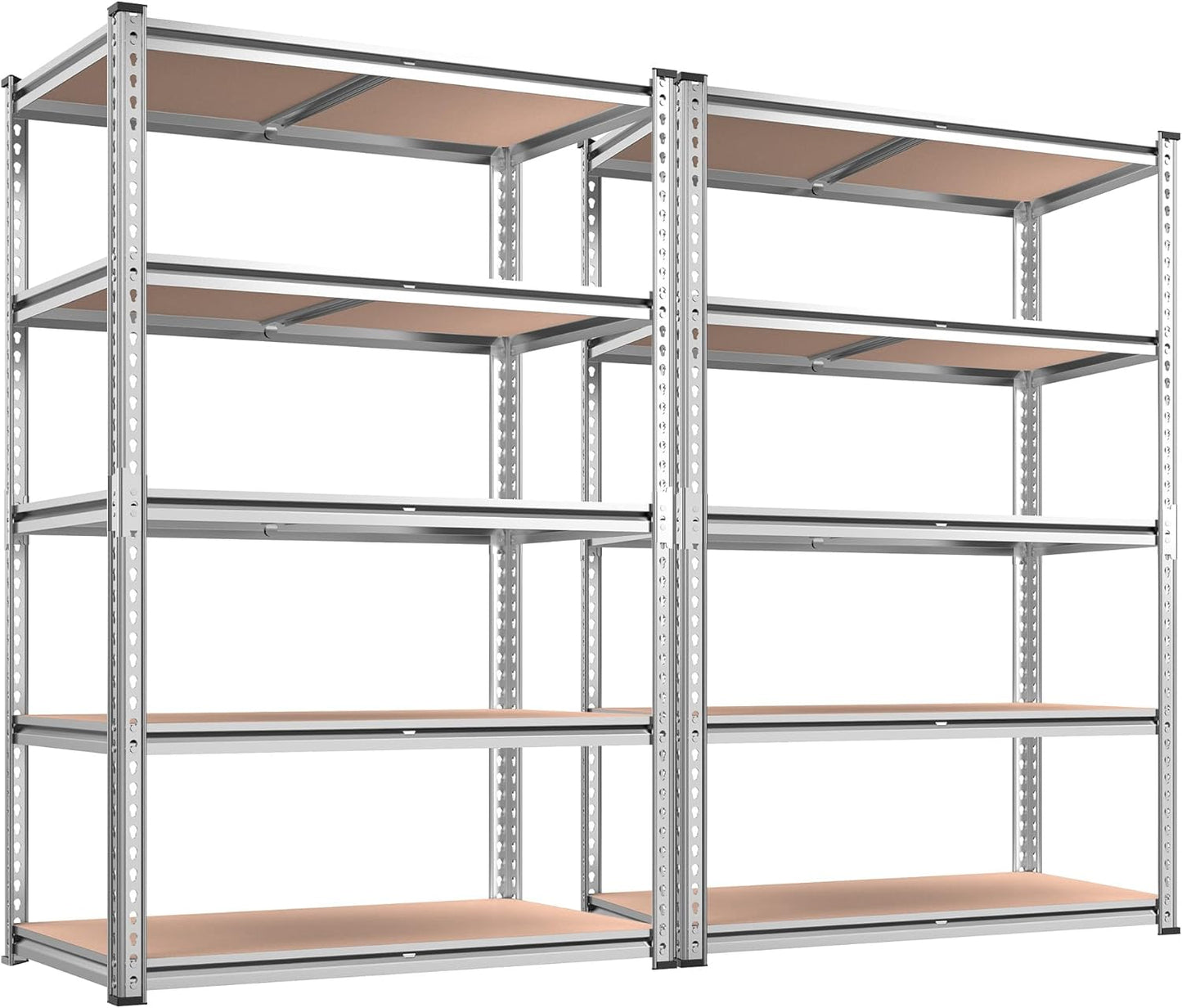 REIBII 2020LBS Storage Shelves 5 Tier Garage Shelving Heavy Duty, Adjustable Metal Shelving Unit, Garage Shelves for Basement, Warehouse, Pantry, 72" H x 35.55" W x 16" D, Black, 4 Pack