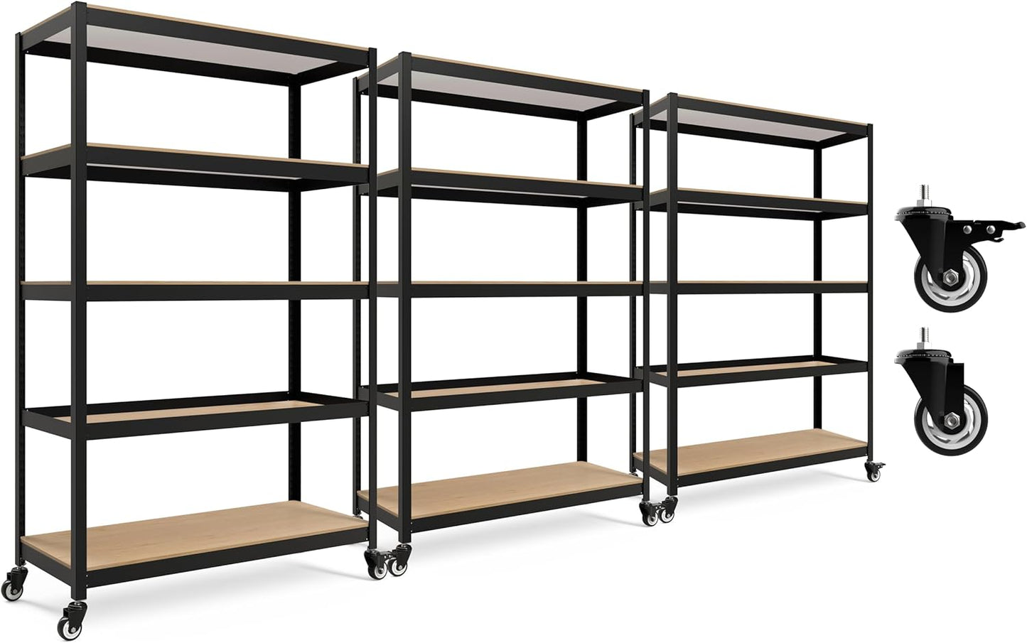 HOMEDANT House White 48" Wide Boltless Heavy Duty Garage Storage Shelving Adjustable 5-Tier Metal Shelves Laminated Organization Shelf Industrial Utility Rack Pantry Shed Office Store 1Pack