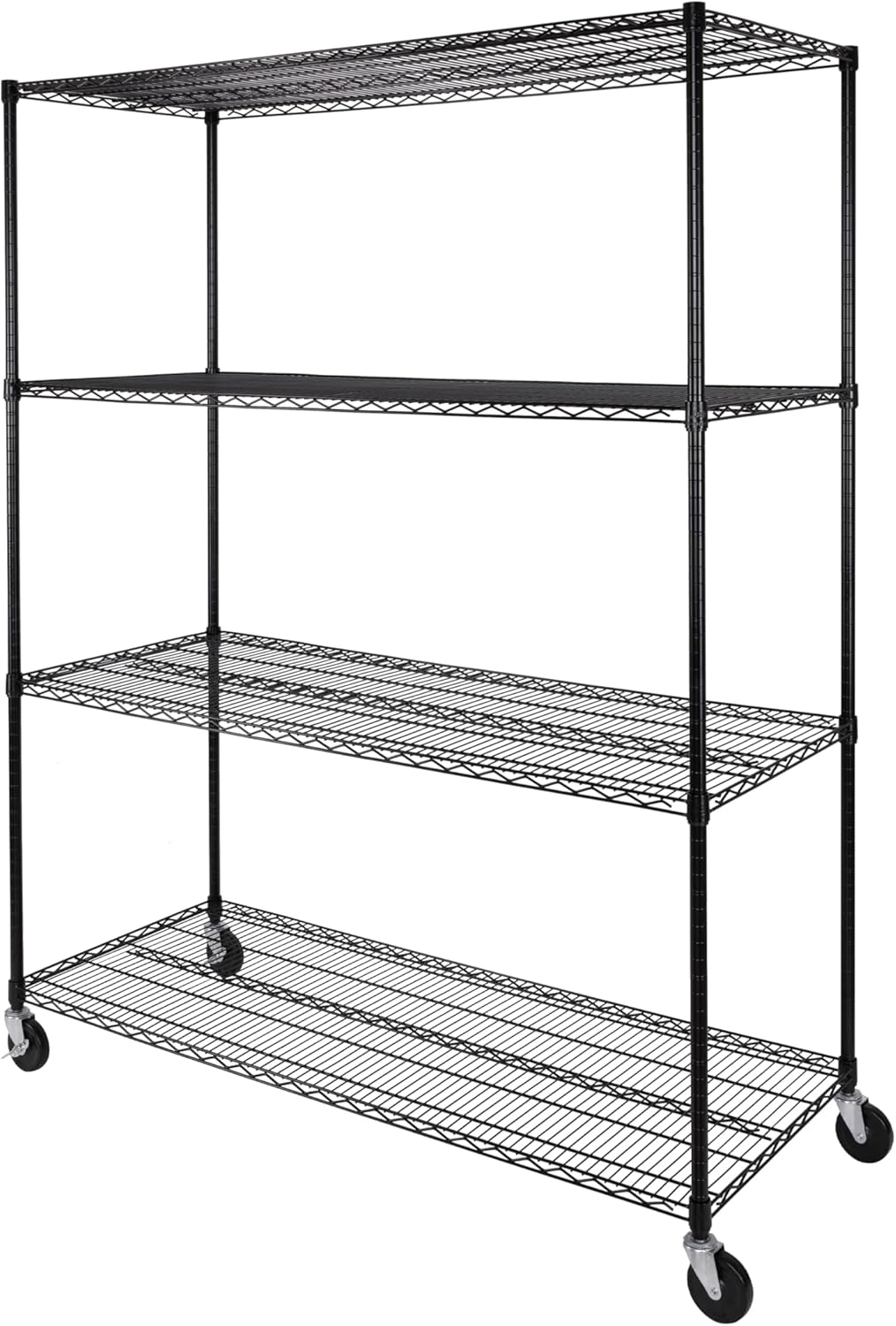 Seville Classics UltraDurable Heavy Duty NSF Solid Steel Wire Rack Storage Unit Organizer for Garage, Warehouse, Office, Restaurant, Classroom, Kitchen, 5-Tier Shelving, 48" W x 24" D