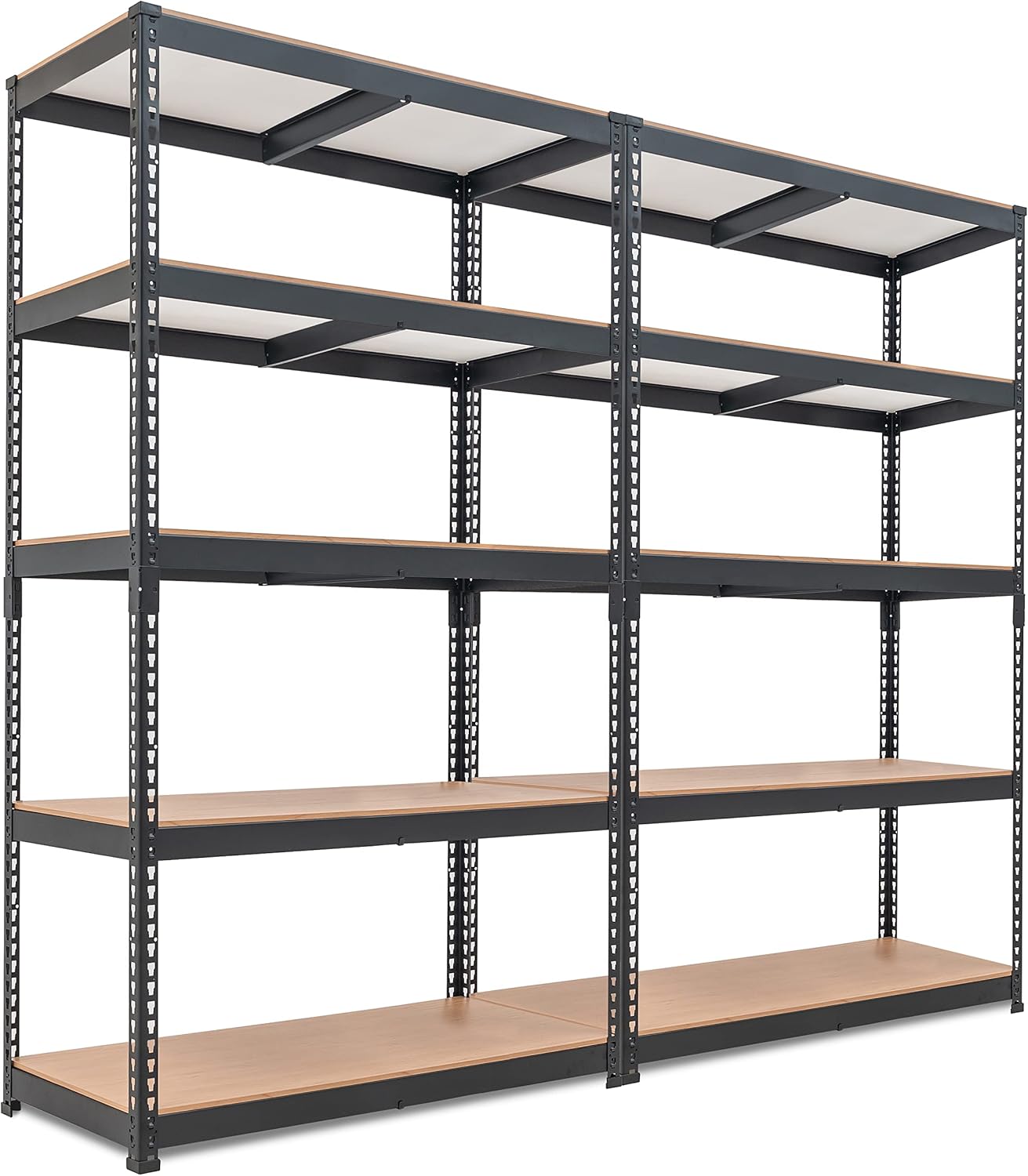 HOMEDANT 5 Tier Laminated Boltless Heavy Duty Garage Storage Adjustable Wide Size Metal Shelving Unit Utility Rack Shelves Organization Shelf Shed Warehouse 47.7" W x 24.1" D x 71.3" H 10Pack