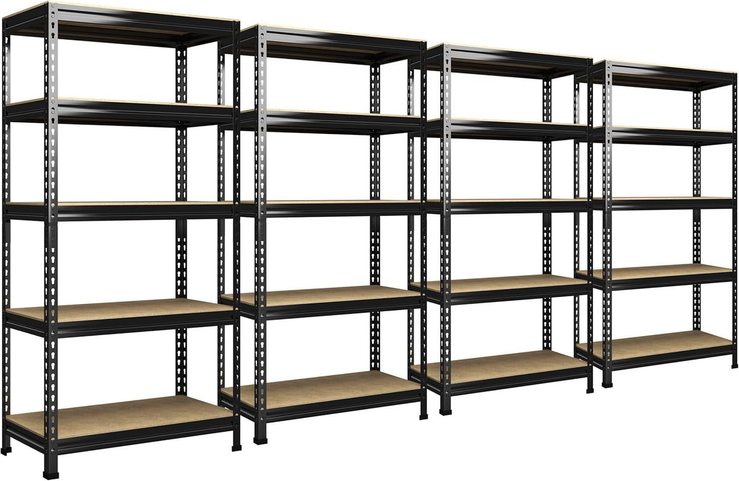 PrimeZone 48" x 24" x 72" Heavy Duty Storage Shelves, 5 Tier Adjustable Garage Storage Shelving, Metal Storage Utility Rack Shelf Unit for Warehouse Pantry Closet Kitchen, Black, 10 Pack